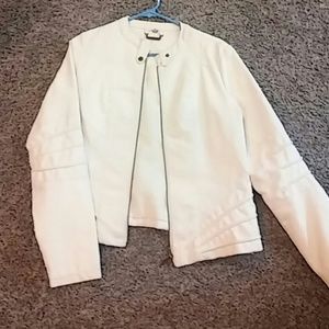 Leather jacket-cream color
